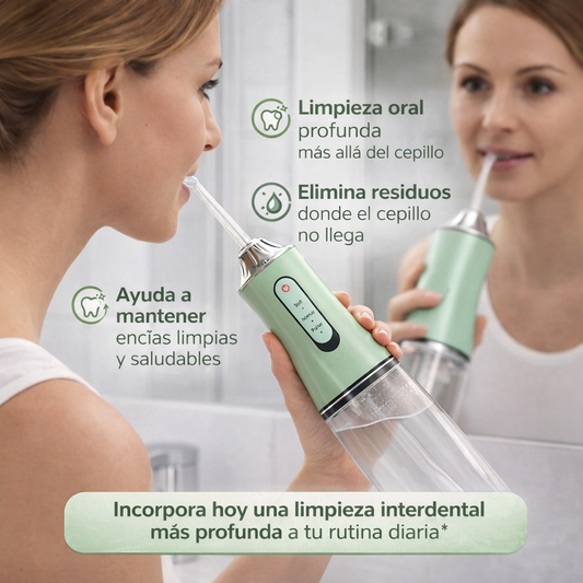 Irrigador Dental de Agua – Limpieza Profunda – Ayuda a mantener dientes y encías más limpios día a día