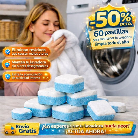 LavoraFresh™ – 60 Pastillas que Eliminar los Malos Olores Internos de tu Lavadora